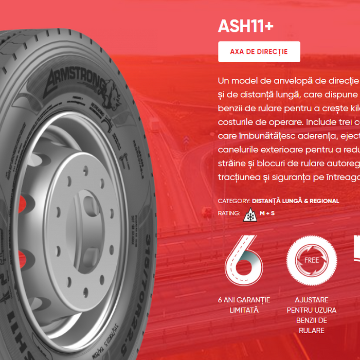 ANVELOPA ARMSTRONG - dir 315/70r 22,5 M+S