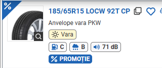 ANVELOPA VARA  185/65R15 LOCW 92T CP CROSSWIND