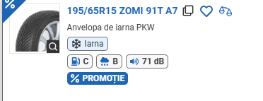 ANVELOPA IARNA 195/65R15 ZOMI 91T A7  MICHELINE