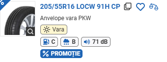 ANVELOPA  VARA  205/55R16 LOCW 91H CP CROSSWIND