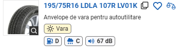 ANVELOPA VARA 195/75R16 LDLA 107R LV01K LAUFENN