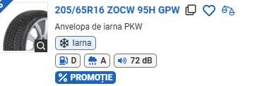 ANVELOPA IARNA 205/65R16 ZOCW 95H GPW CROSSWIND