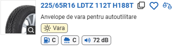 ANVELOPA VARA 225/65R16 LDTZ 112T H188T TRAZANO