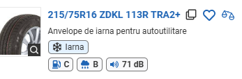 ANVELOPA IARNA 215/75R16 ZDKL 113R TRA2+ KLEBER