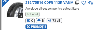ANVELOPA ALL SESSON 215/75R16 CDFR 113R VANM FIRESTONE