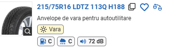 ANVELOPA VARA 215/75R16 LDTZ 113Q H188 TRAZANO