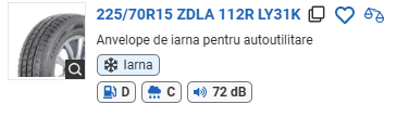 ANVELOPA IARNA 225/70R15 ZDLA 112R LY31K LAUFENN
