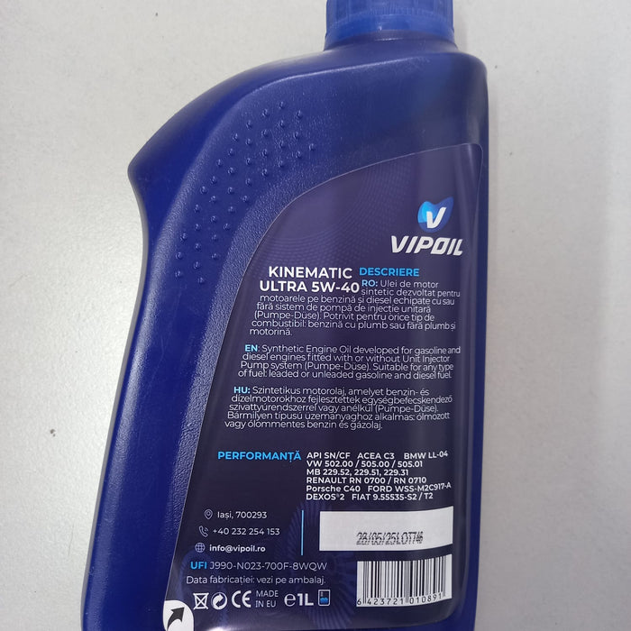 Ulei  Vipoil Kinematic Ultra 5W-40 Turbo Diesel 1L