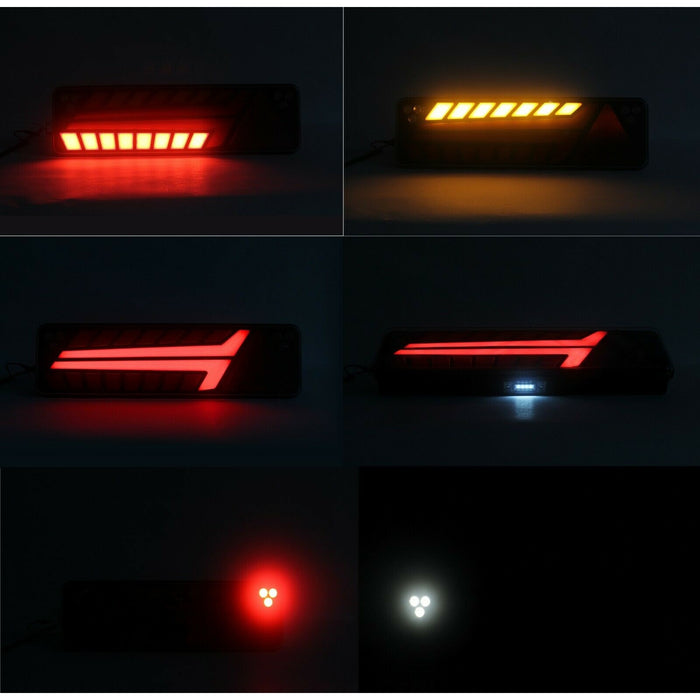 Set 2 Lampi Auto LED Spate, Cu Semnalizare Dinamica, 52cm x 14.6cm, Universale, 7 Functii, Neon Glow