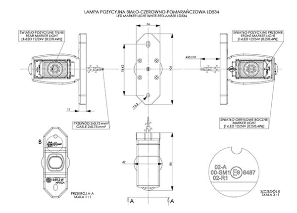 Lampa gabarit